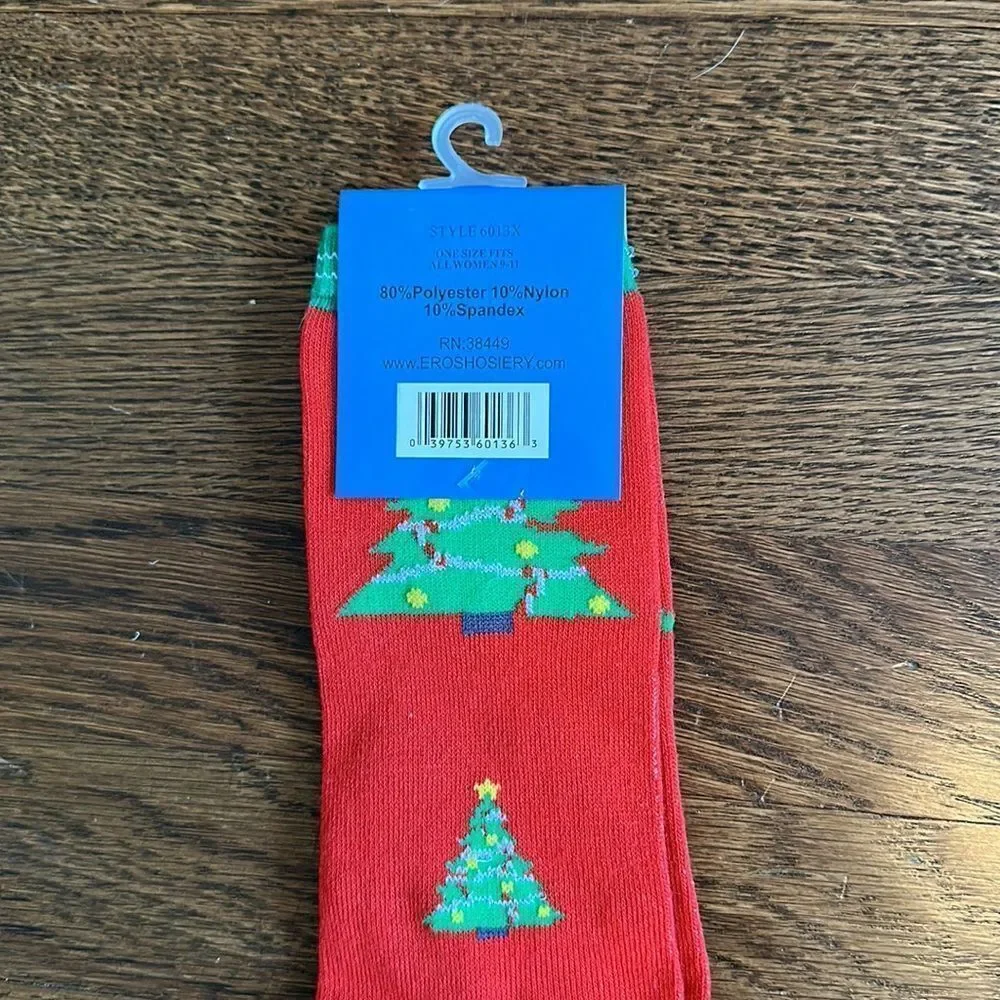 New Eros‎ red Christmas tree socks